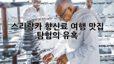 스리랑카 향신료 여행: 맛집 탐험의 유혹