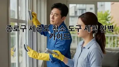 종로구 세종로 청소 도구 세척 완벽 가이드